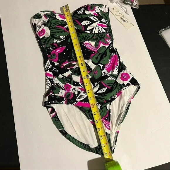 Anne Cole Womens Floral Sleeveless Halter Strap Pull-On One Piece Swimsuit NWT 6 - Picture 10 of 11